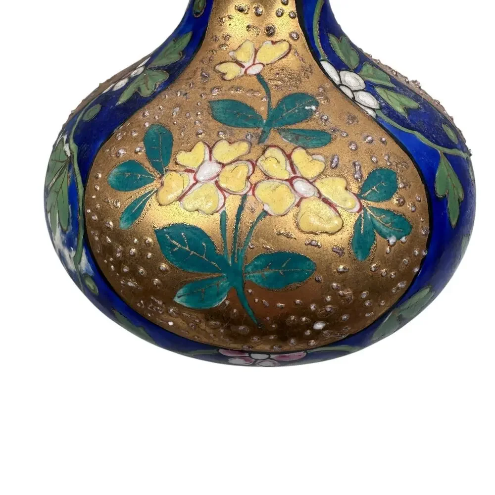 Antique Asian Moriage Slipware Ceramic‎ Vase 7